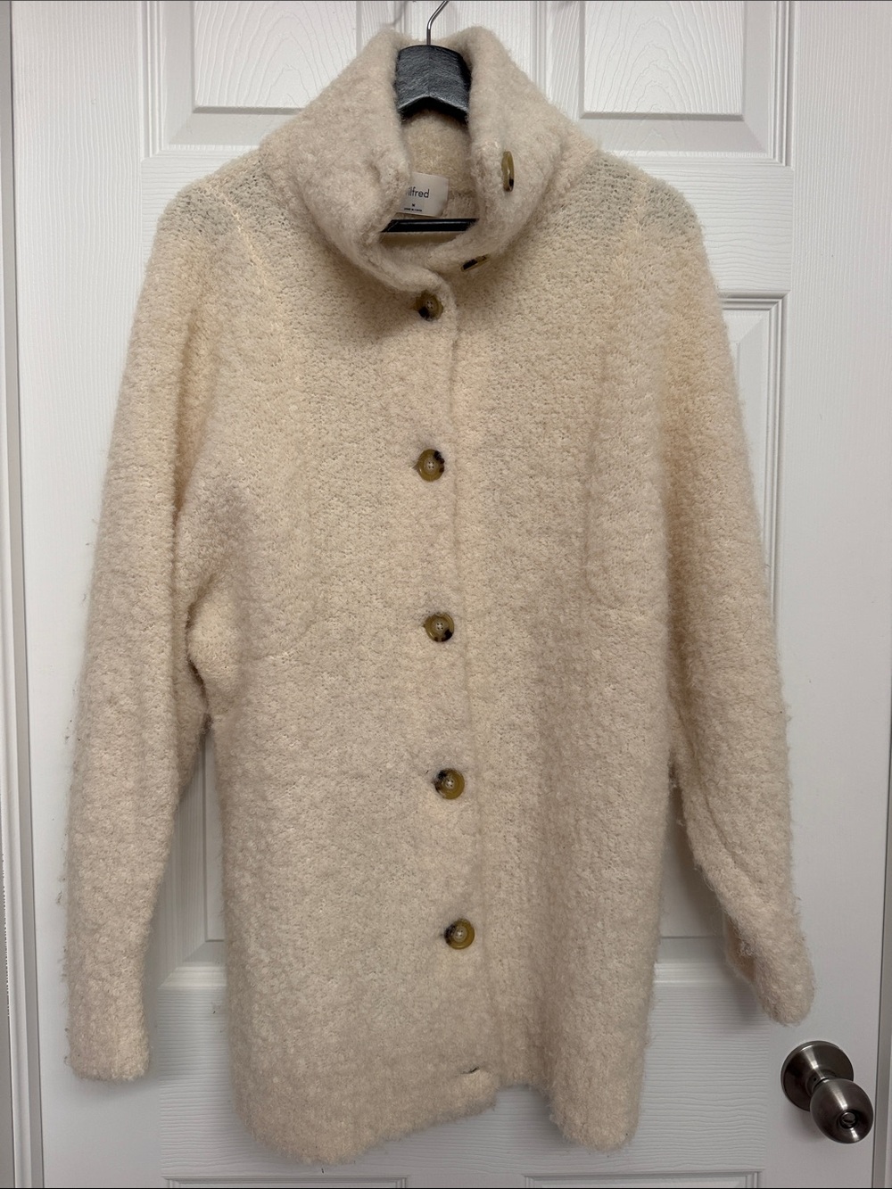 Wilfred Cream Teddy Button-Front Jacket